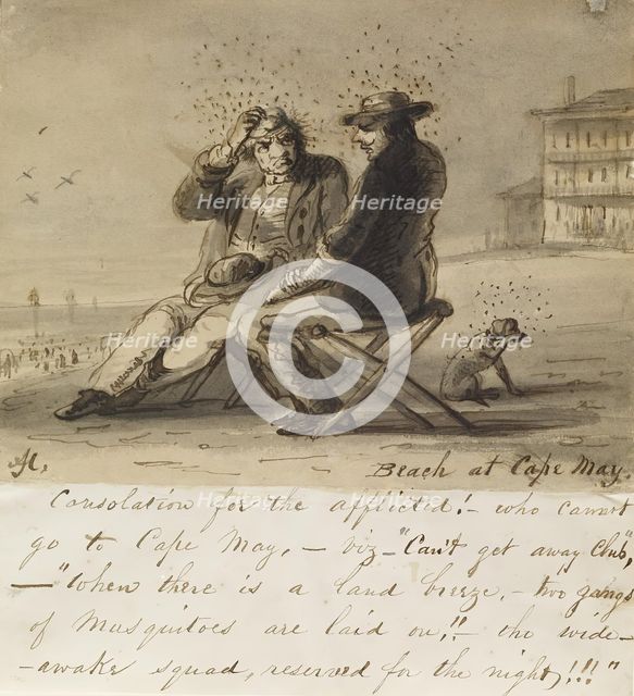 Beach at Cape May, c1840. Creator: Alfred Jacob Miller.