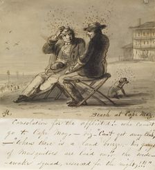 Beach at Cape May, c1840. Creator: Alfred Jacob Miller