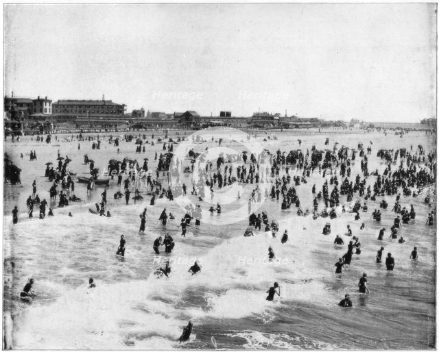 Beach at Atlantic City, New Jersey, USA, late 19th century. Artist: John L Stoddard