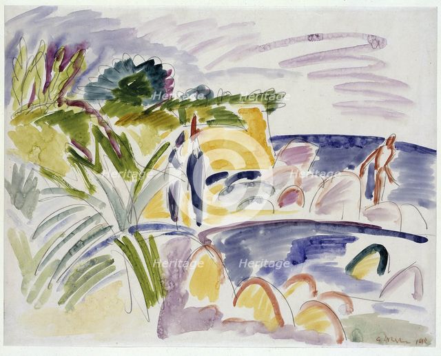 Beach at Fehmarn, 1913. Artist: Kirchner, Ernst Ludwig (1880-1938)