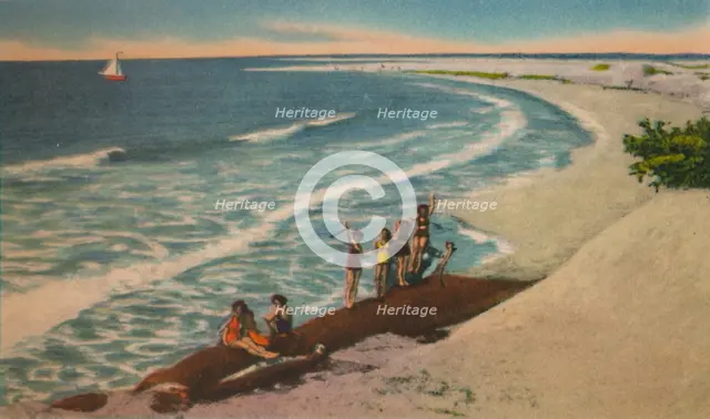 'Beach at Sabanilla Resort Development', c1940s. Artist: Unknown.