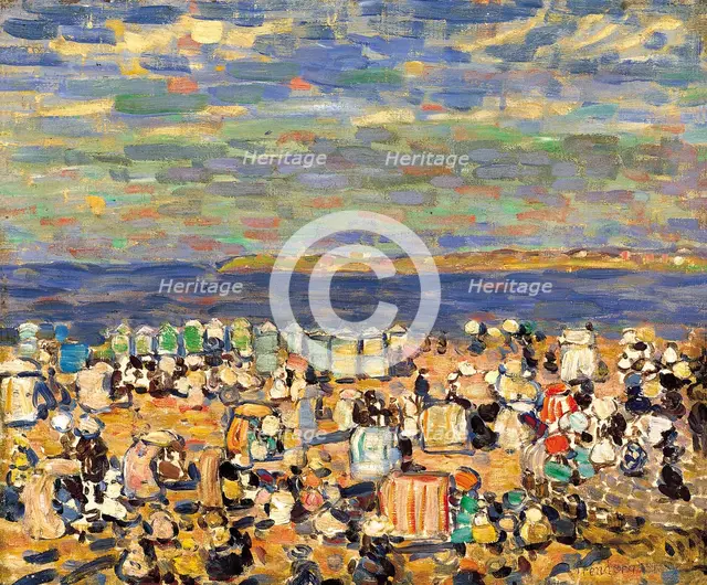 Beach at St. Malo, c. 1907. Artist: Prendergast, Maurice Brazil (1858-1924)