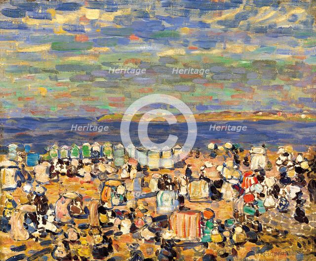 Beach at St. Malo, c. 1907. Artist: Prendergast, Maurice Brazil (1858-1924)