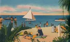 Beach at Pradomar. 20 minutes from Barranquilla c1940s