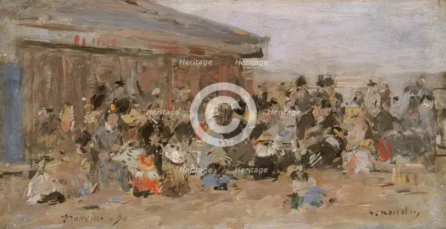 'Beach at Trouville', 1890. Creator: Eugene Louis Boudin.