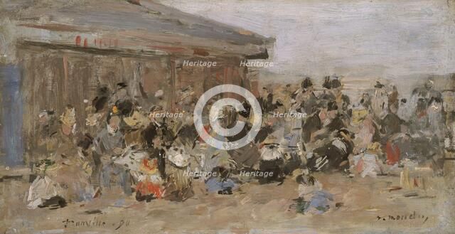 'Beach at Trouville', 1890. Artist: Eugene Louis Boudin.