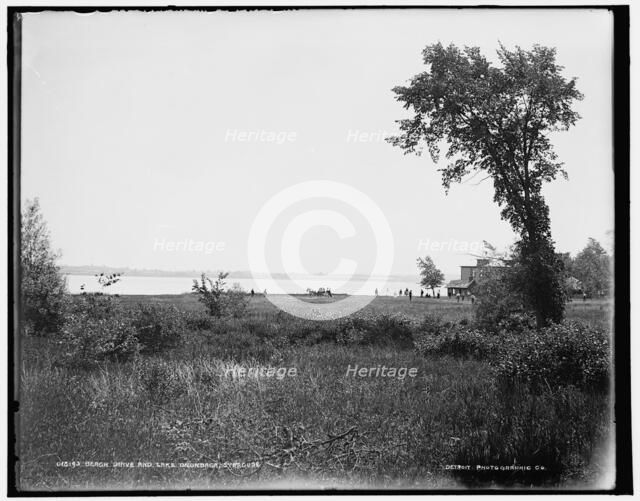 Beach Drive and Lake Onondaga, Syracuse, between 1890 and 1901. Creator: Unknown.