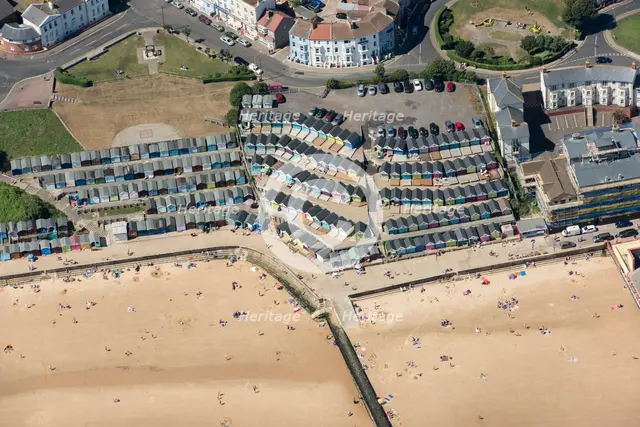 Beach huts, Walton on the Naze, Essex, 2016. Creator: Damian Grady.