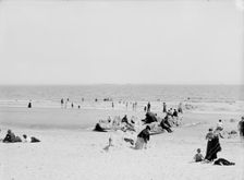 Beach in front of Sea Foam House, Old Orchard, Me., c1904. Creator: Unknown