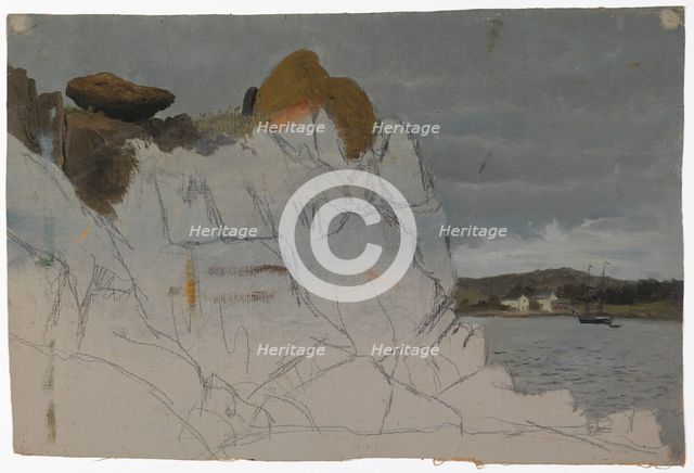 Beach landscape; unfinished. Creator: Oscar Kleineh.