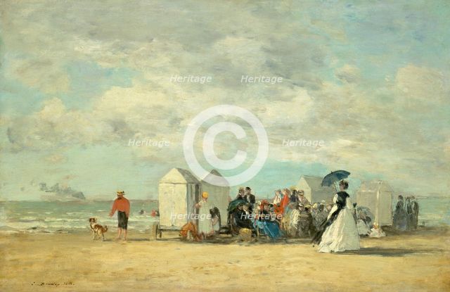 Beach Scene, 1862. Creator: Eugene Louis Boudin.