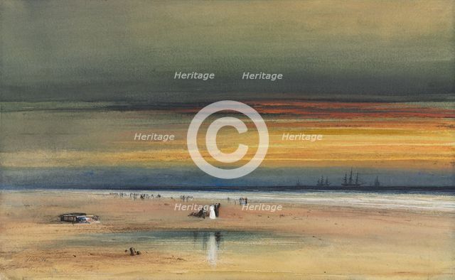Beach Scene at Sunset, c. 1865-1870. Creator: James Hamilton (American, 1819-1878).