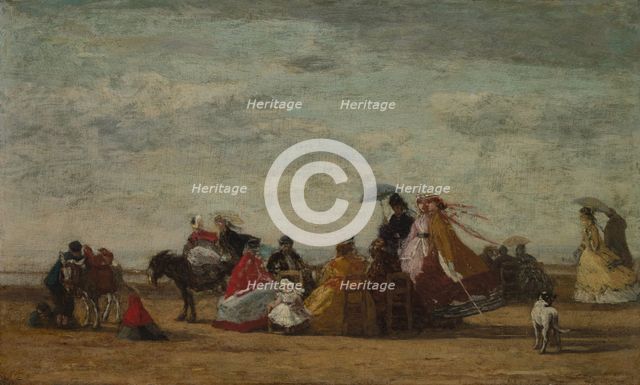 Beach Scene, c. 1865-1867. Creator: Eugène Boudin (French, 1824-1898).