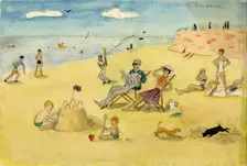 Beach scene, c1946. Creator: Shirley Markham