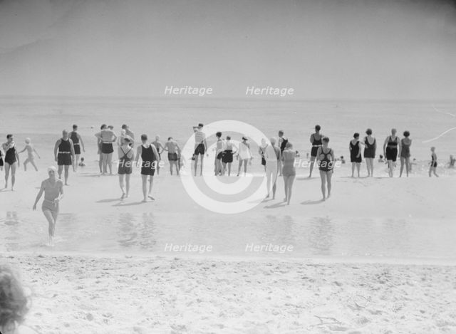 Beach scene, East Hampton, Long Island, between 1933 and 1942. Creator: Arnold Genthe.
