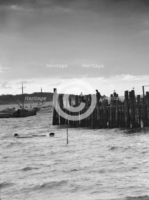 Beach scene, East Hampton, Long Island, between 1933 and 1942. Creator: Arnold Genthe.