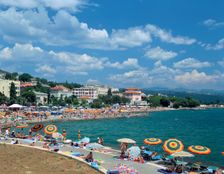 Beach scene, Opatija, Croatia. Creator: Peter Thompson