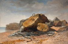 Beach Scene, Marazion, Cornwall, 1860. Creator: Benjamin Johnson