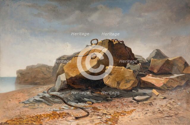 Beach Scene, Marazion, Cornwall, 1860. Creator: Benjamin Johnson.