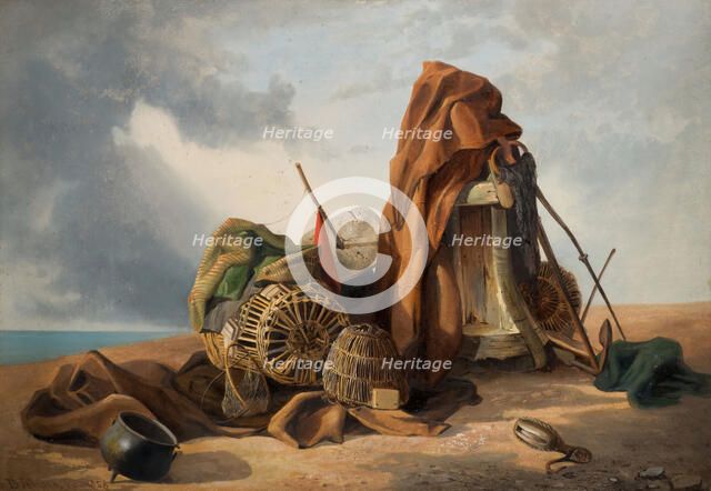 Beach Scene (Still Life), 1858. Creator: Benjamin Johnson.