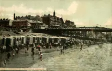 Beach Showing Pier & Metropole, Brighton late 19th-early 20th century. Creator: Unknown