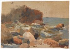 Beach stones; unfinished. Creator: Oscar Kleineh