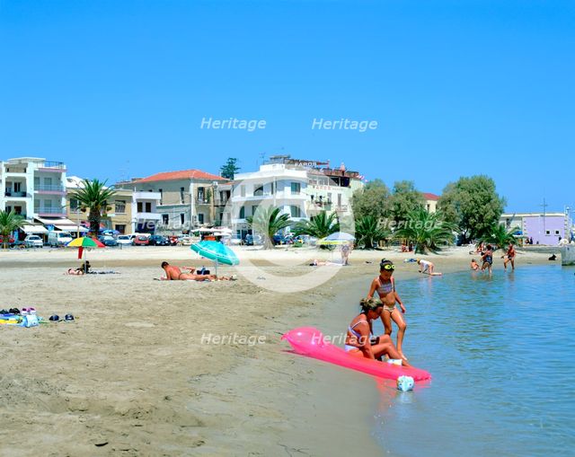 Beach, Rethymnon, Crete, Greece. Creator: Peter Thompson.