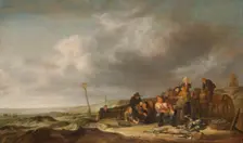 Beach with Fishermen, 1630-1653. Creator: Simon de Vlieger