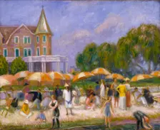 Beach Umbrellas at Blue Point, ca. 1915. Creator: William James Glackens