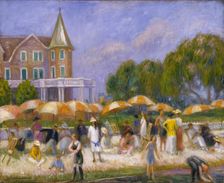 Beach Umbrellas at Blue Point, ca. 1915. Creator: William James Glackens
