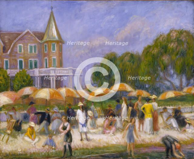 Beach Umbrellas at Blue Point, ca. 1915. Creator: William James Glackens.