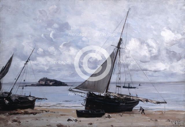 'Beached Boats at St Jean', 1884. Artist: Emmanuel Lansyer