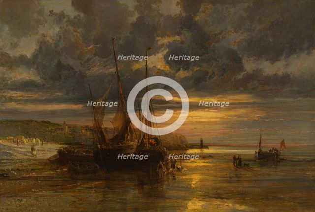 Beached Fishing Boats, . Creator: Jules-Achille Noel.