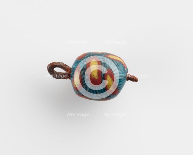 Bead, with a copper eyelet, Roman Period, 1st-2nd century. Creator: Unknown.