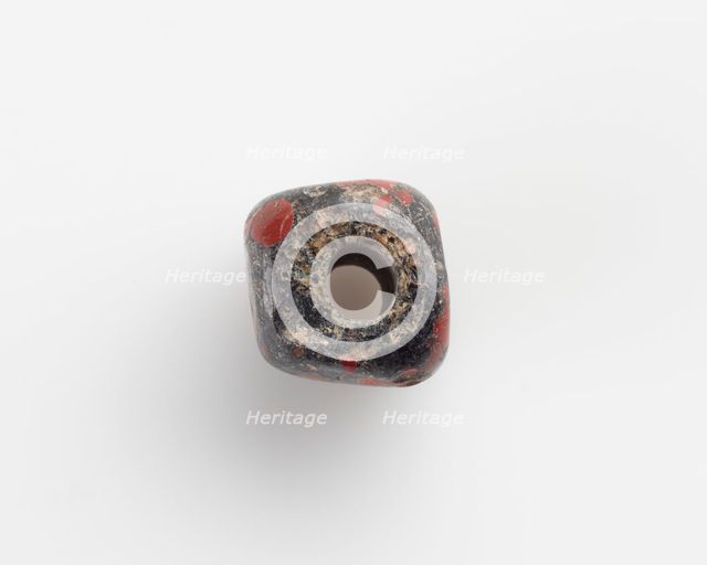Bead, cubical, large bore, 4th century. Creator: Unknown.