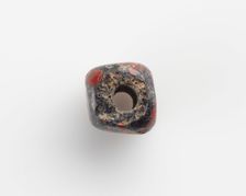 Bead, cubical, large bore, 4th century. Creator: Unknown