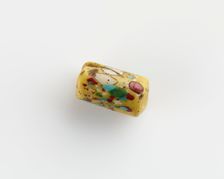 Bead, cylindrical, with a longitudinal bore. Cracked on one side, 6th century. Creator: Unknown