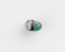 Bead, fragmentary; Translucent green and purple, New Kingdom, 1550-1196 BCE. Creator: Unknown