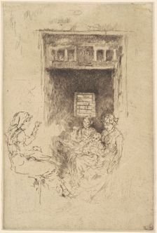 Bead-Stringers, 1880. Creator: James Abbott McNeill Whistler