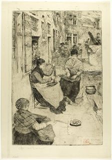 Bead Stringers, 1882. Creator: Otto Henry Bacher