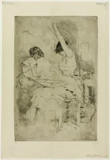 Bead Stringers, Venice, 1886. Creator: Robert Frederick Blum