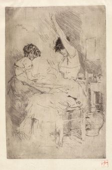 Bead Stringers, Venice, 1886. Creator: Robert Frederick Blum