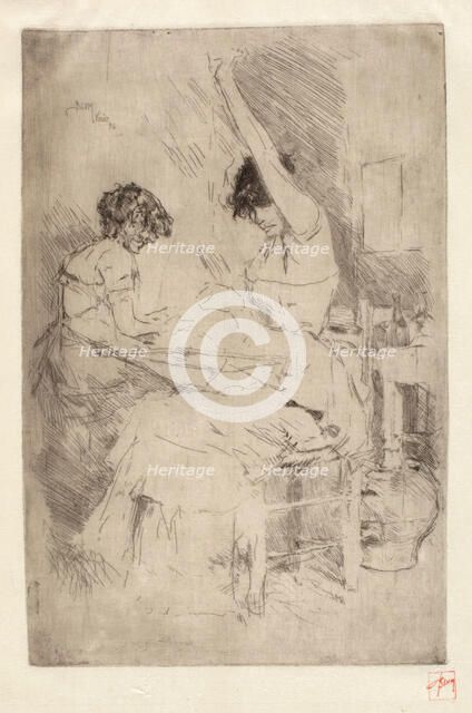 Bead Stringers, Venice, 1886. Creator: Robert Frederick Blum.
