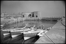 Beadnell Harbour piers, Beadnell, Northumberland, c1955-c1980. Creator: Ursula Clark