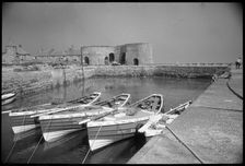 Beadnell Harbour piers, Beadnell, Northumberland, c1955-c1980. Creator: Ursula Clark