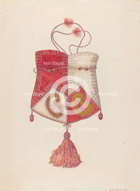 Beaded Bag, 1935/1942. Creator: William Kieckhofel.