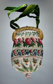Beaded Bag, 19th century. Creator: Unknown