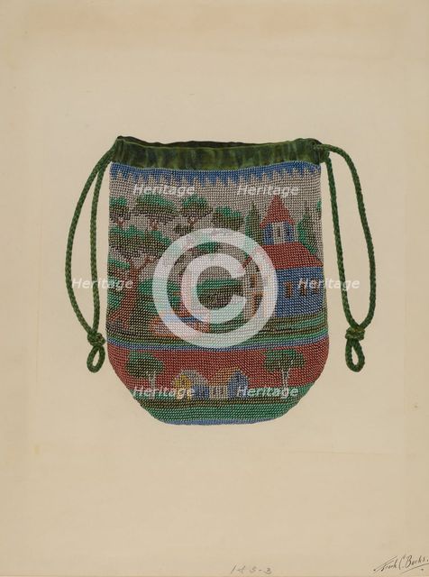 Beaded Bag, c. 1937. Creator: Frank C. Barks.