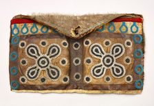 Beaded Fur Bag, 1880-1910. Creator: Unknown