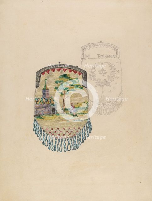 Beaded Purse, c. 1936. Creator: Jessie M. Benge.